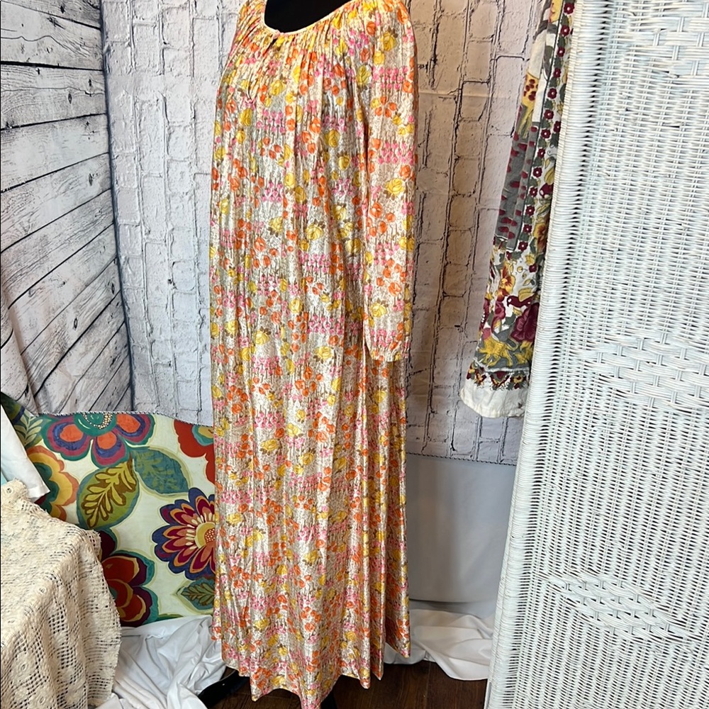VTG 70’s Floral Long Sleeve Night Gown M - Picture 2 of 5